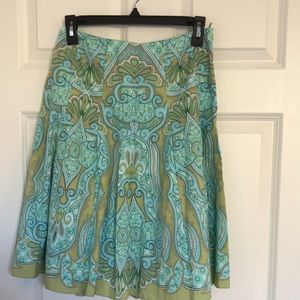 green and blue pattern circle skirt